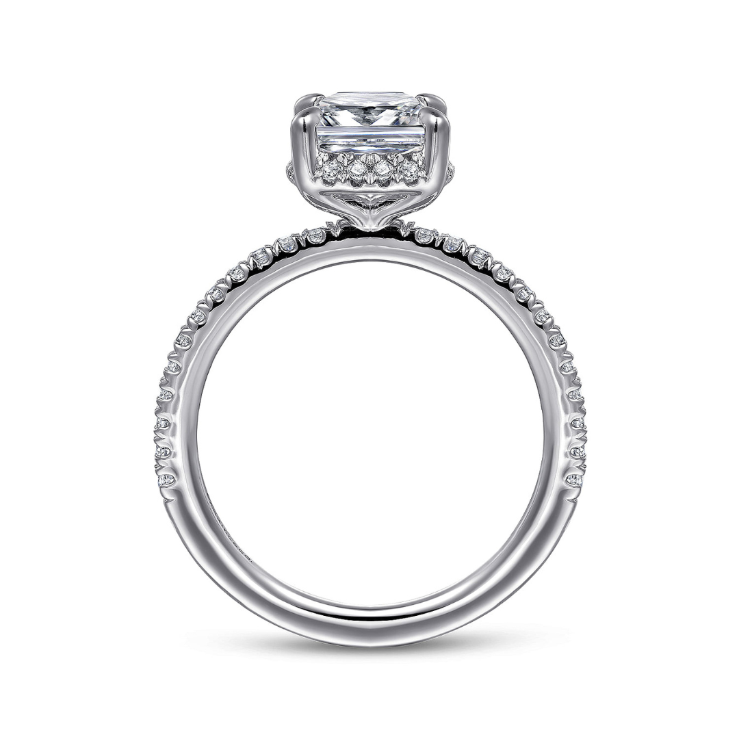 White Gold Halo Cushion Cut Engagement Ring (992404)