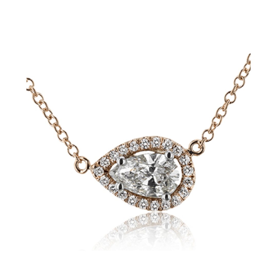 Zeghani Rose Gold Necklace with Diamonds (220882)