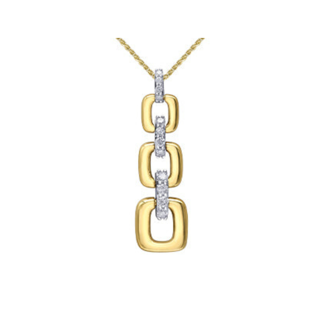 Yellow & White Gold Diamond Pendant Necklace (221980)