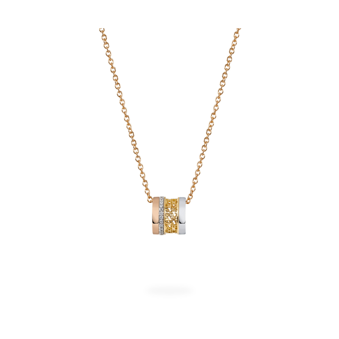 Birks Dare to Dream ™ Tri-Gold Diamond Pendant Necklace (222020)