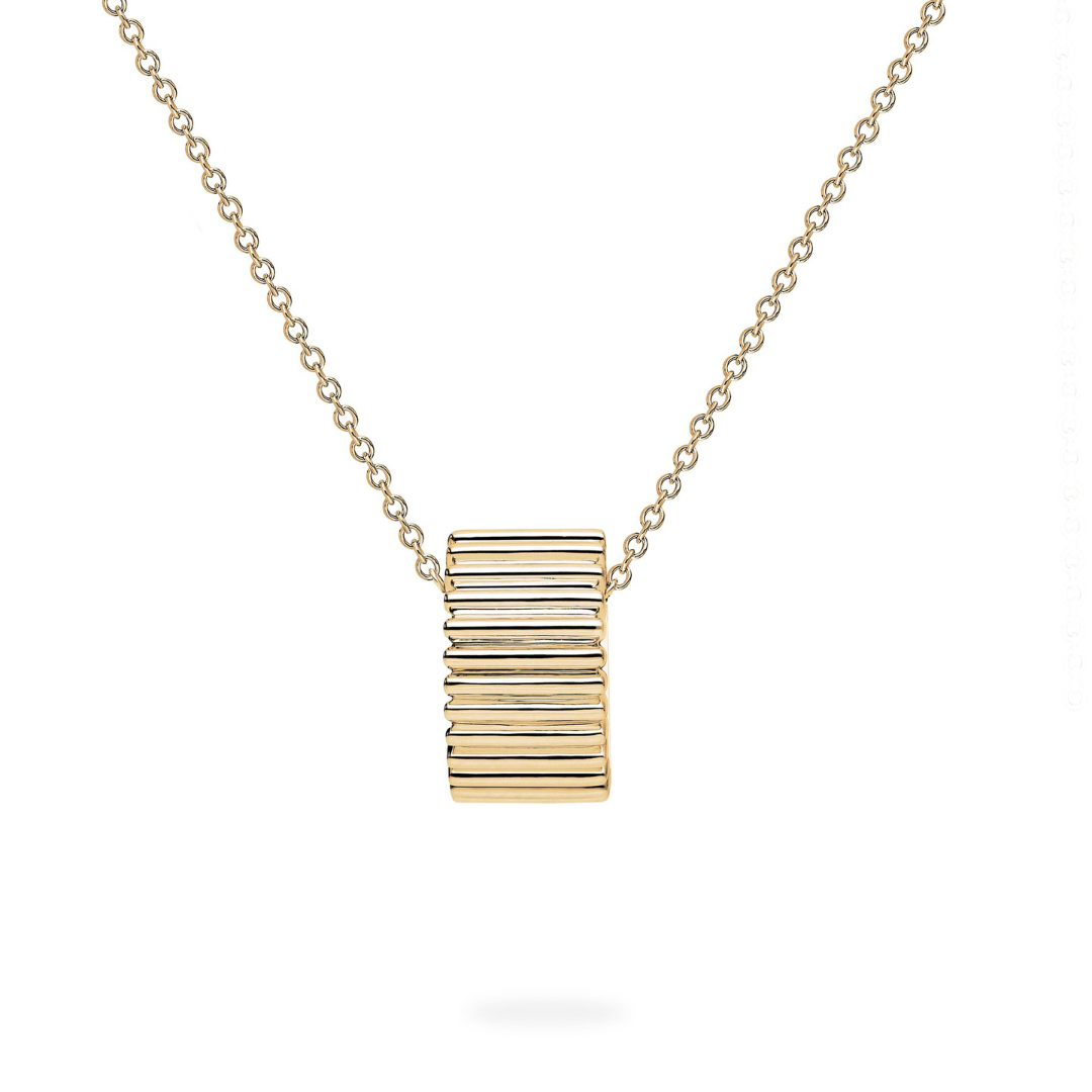 Yellow Gold Pleated Essentials Necklace (439552)