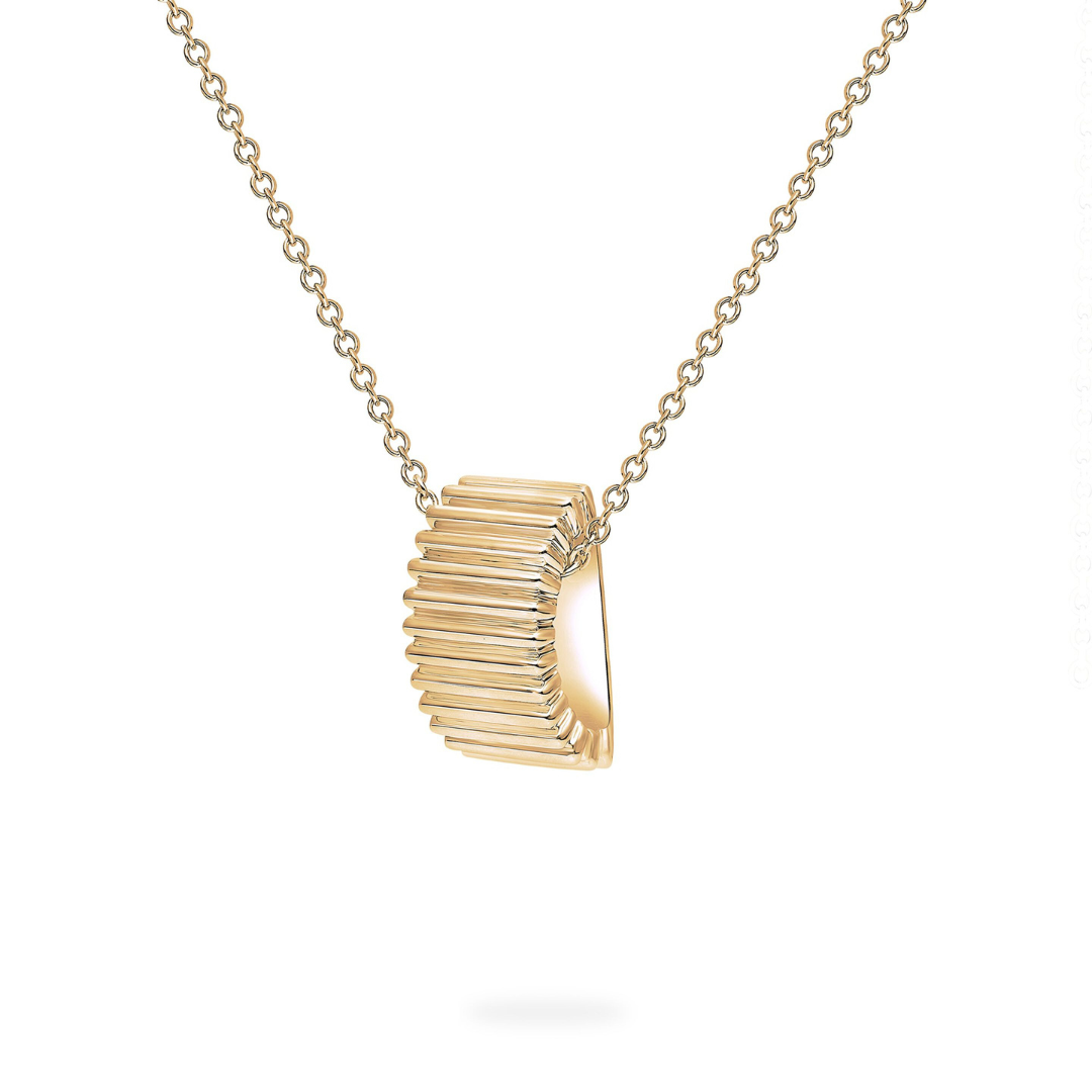 Yellow Gold Pleated Essentials Necklace (439552)