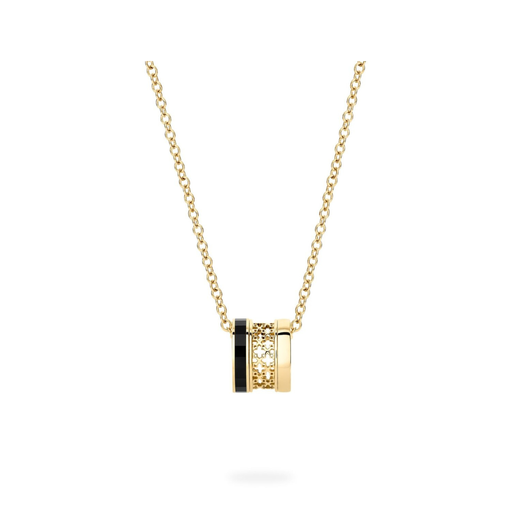 Yellow Gold and Black Onyx Barrel Pendant (604001)