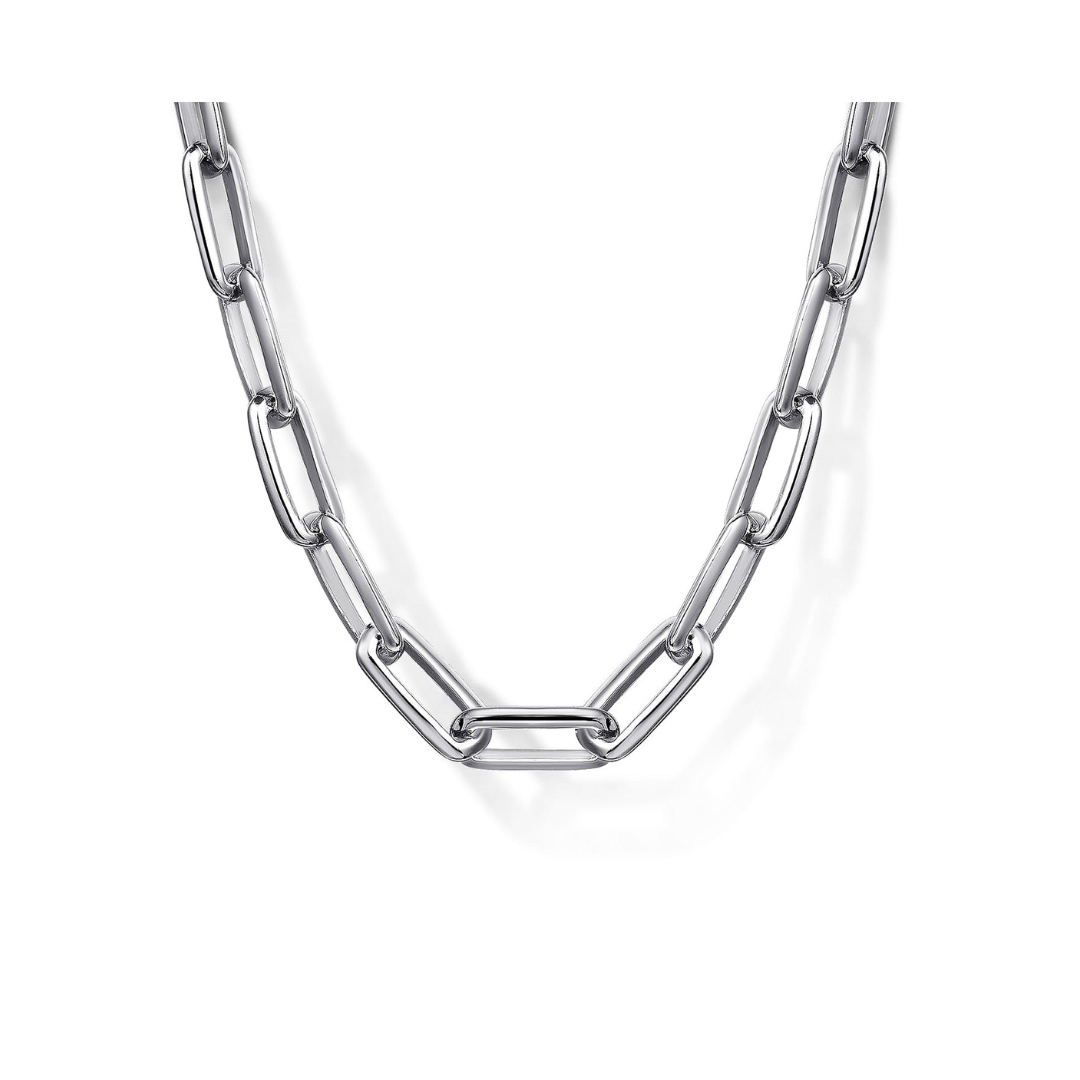 22 Inch Silver Faceted Chain Necklace (750903)