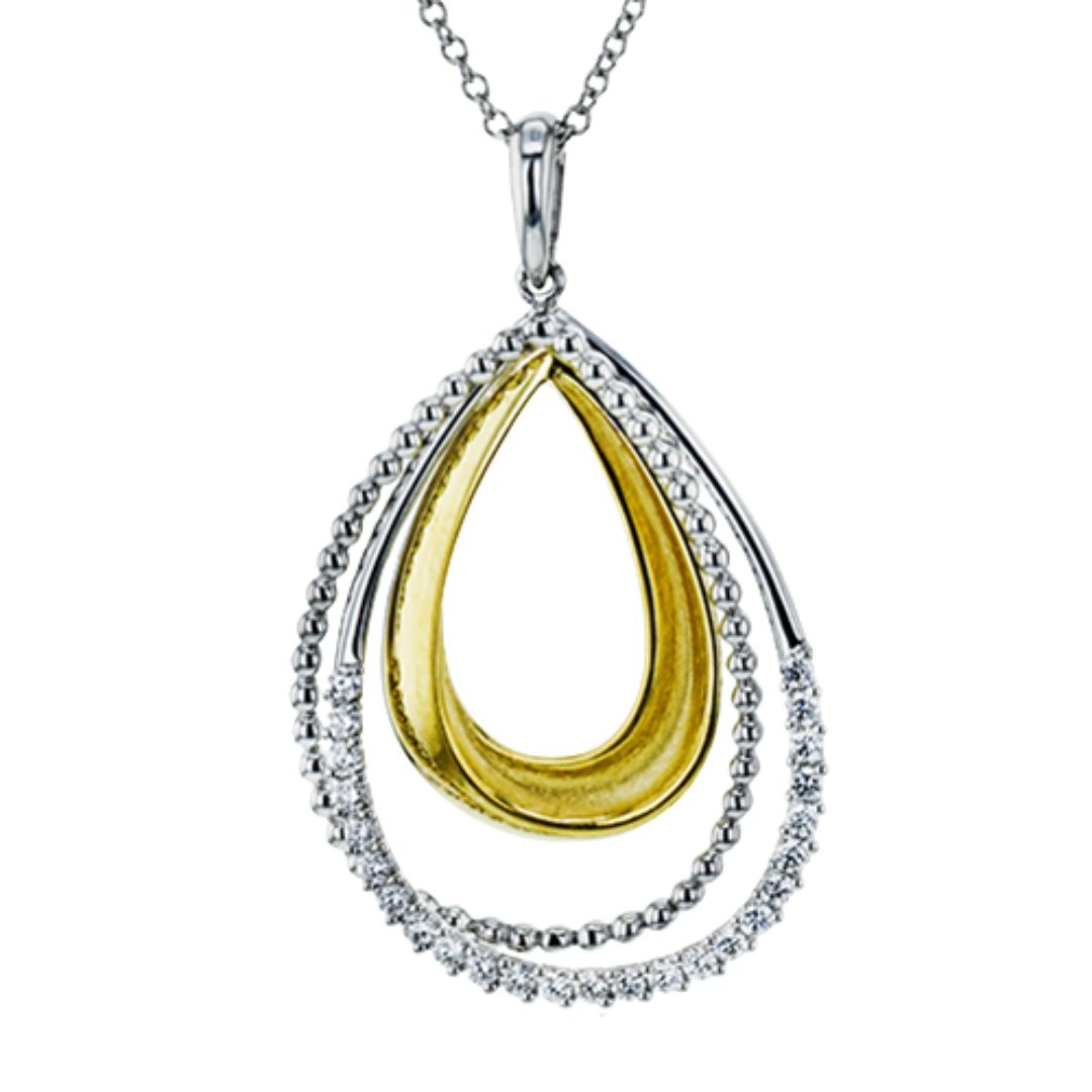 White and Yellow Gold Diamond Pendant (221675)