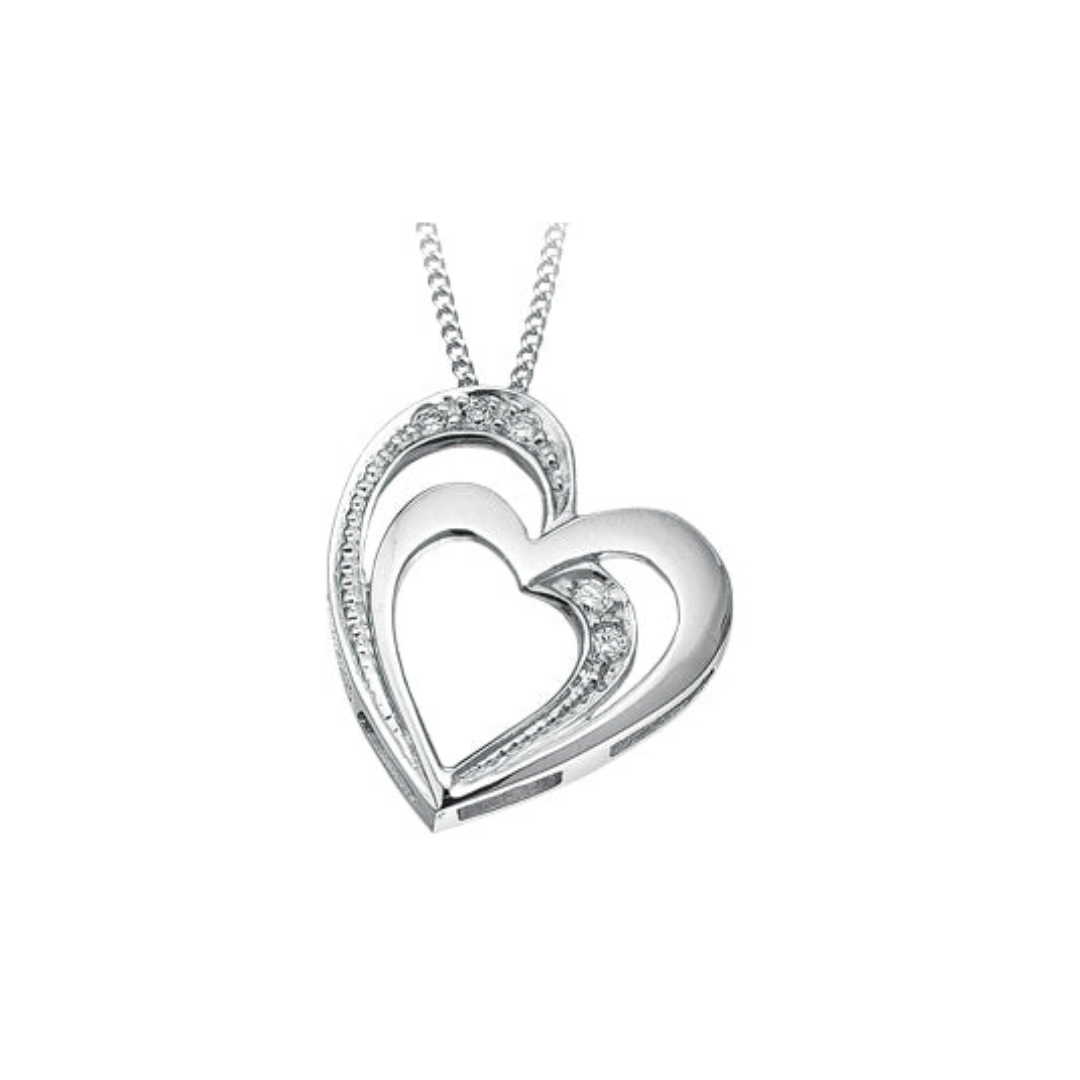 White Gold Diamond Heart Pendant (222023)