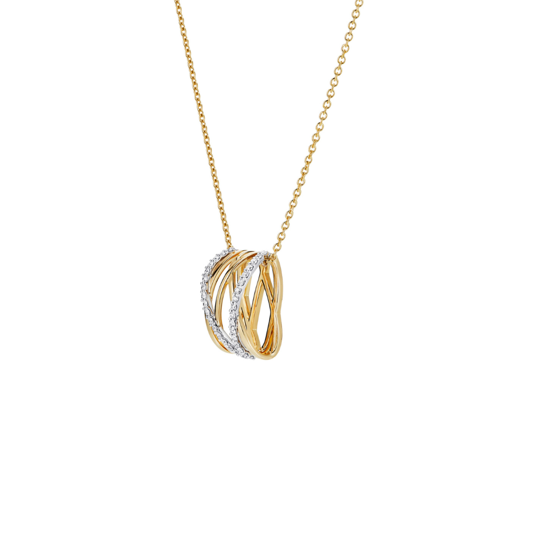 Yellow Gold Rose Du Matin Diamond Pendant (241655)