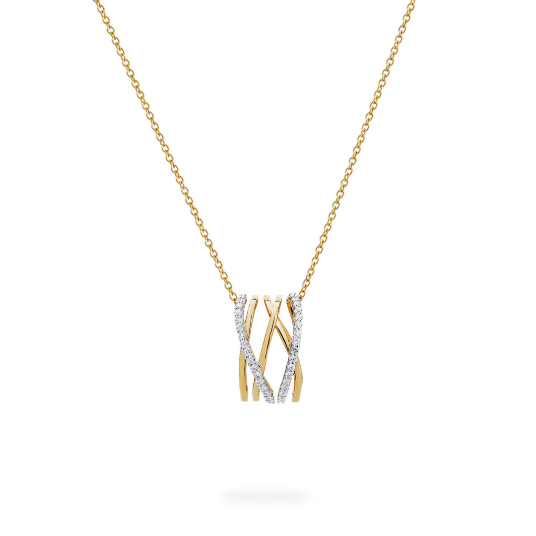 Yellow Gold Rose Du Matin Diamond Pendant (241655)