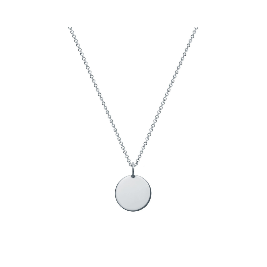 Engravable Polished Silver Disc Pendant (280500)