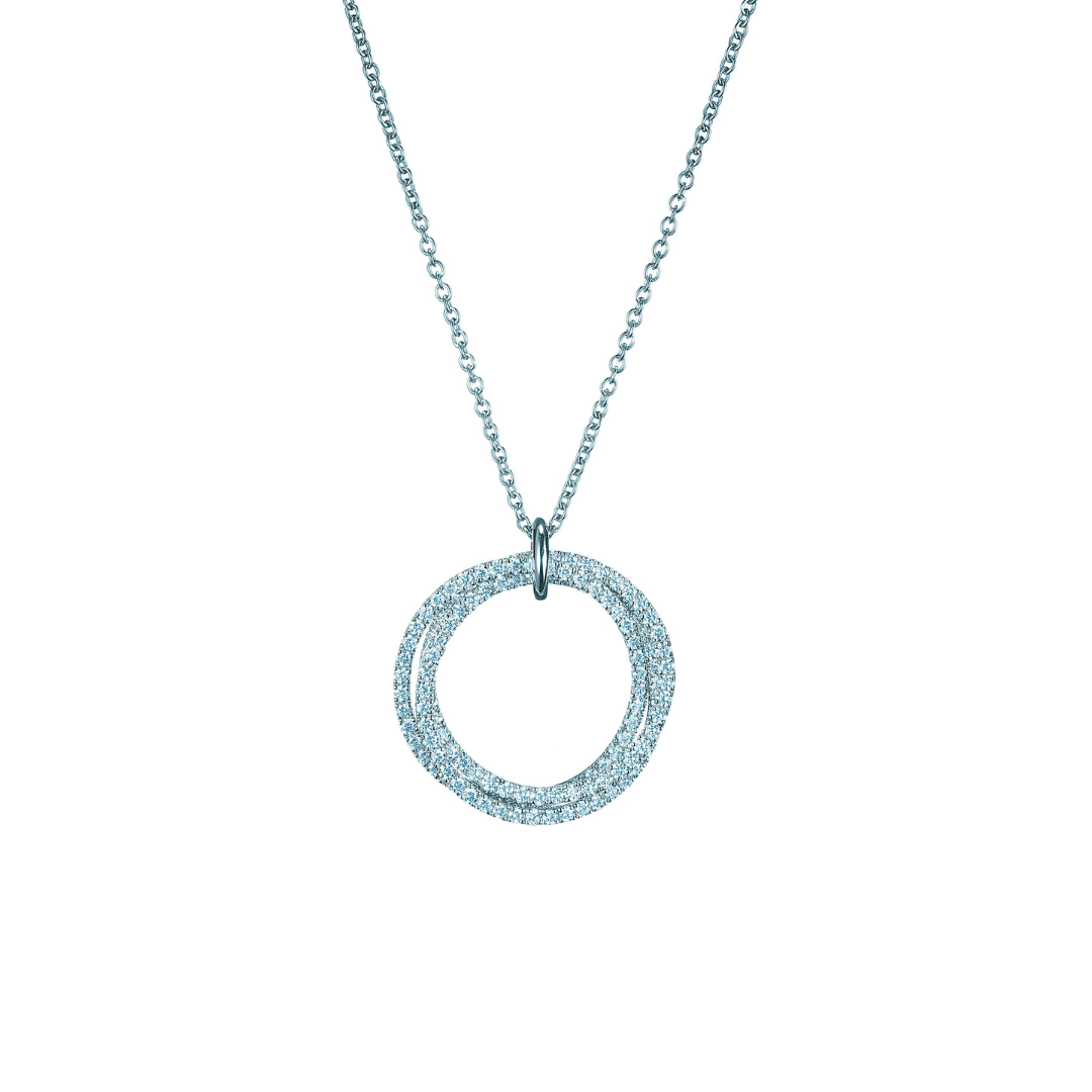 White Gold Rosée du Matin Large Diamond Circles Pendant (378533)