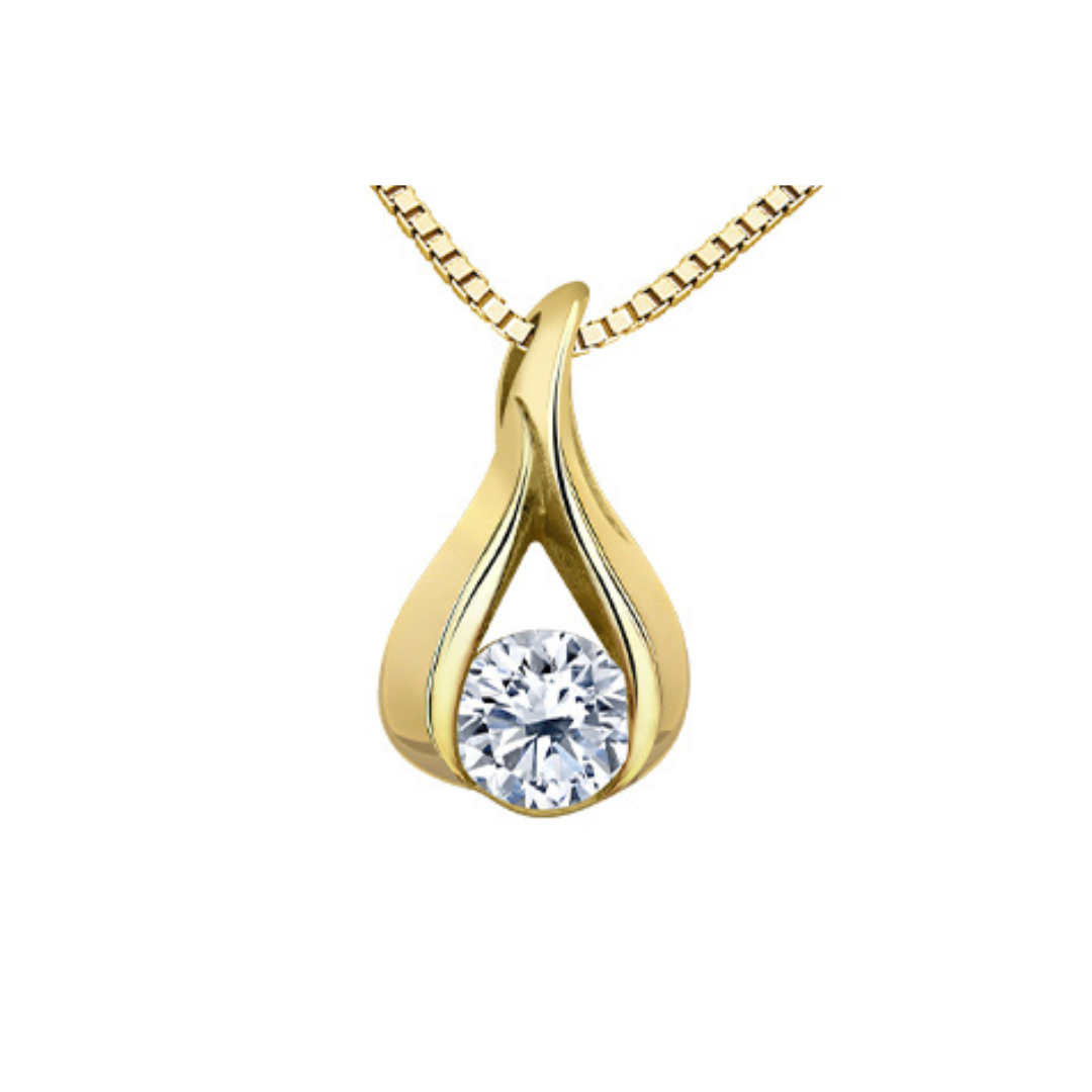 Yellow Gold Maple Leaf Canadian Diamond Pendant (513247)