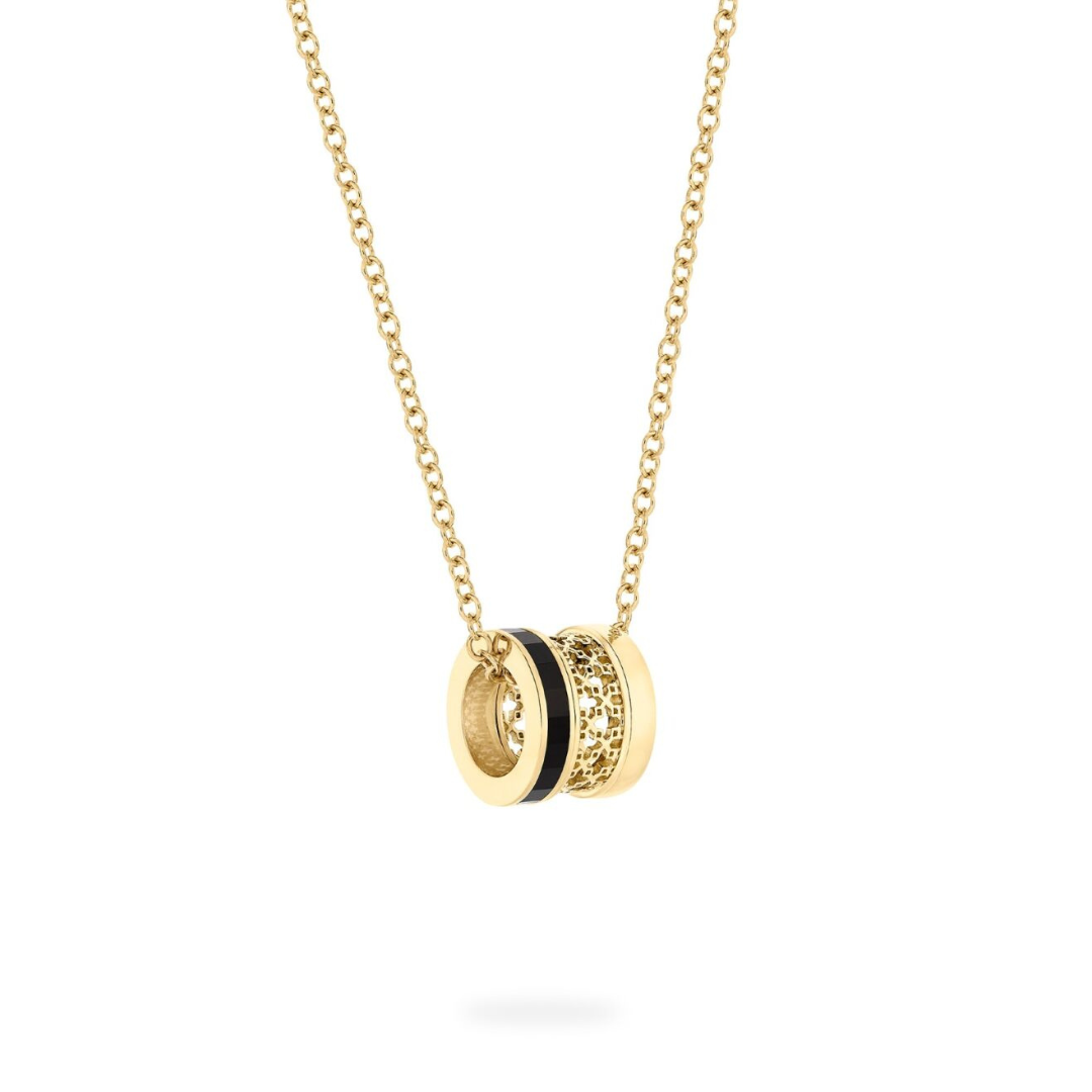 Yellow Gold and Black Onyx Barrel Pendant (604001)