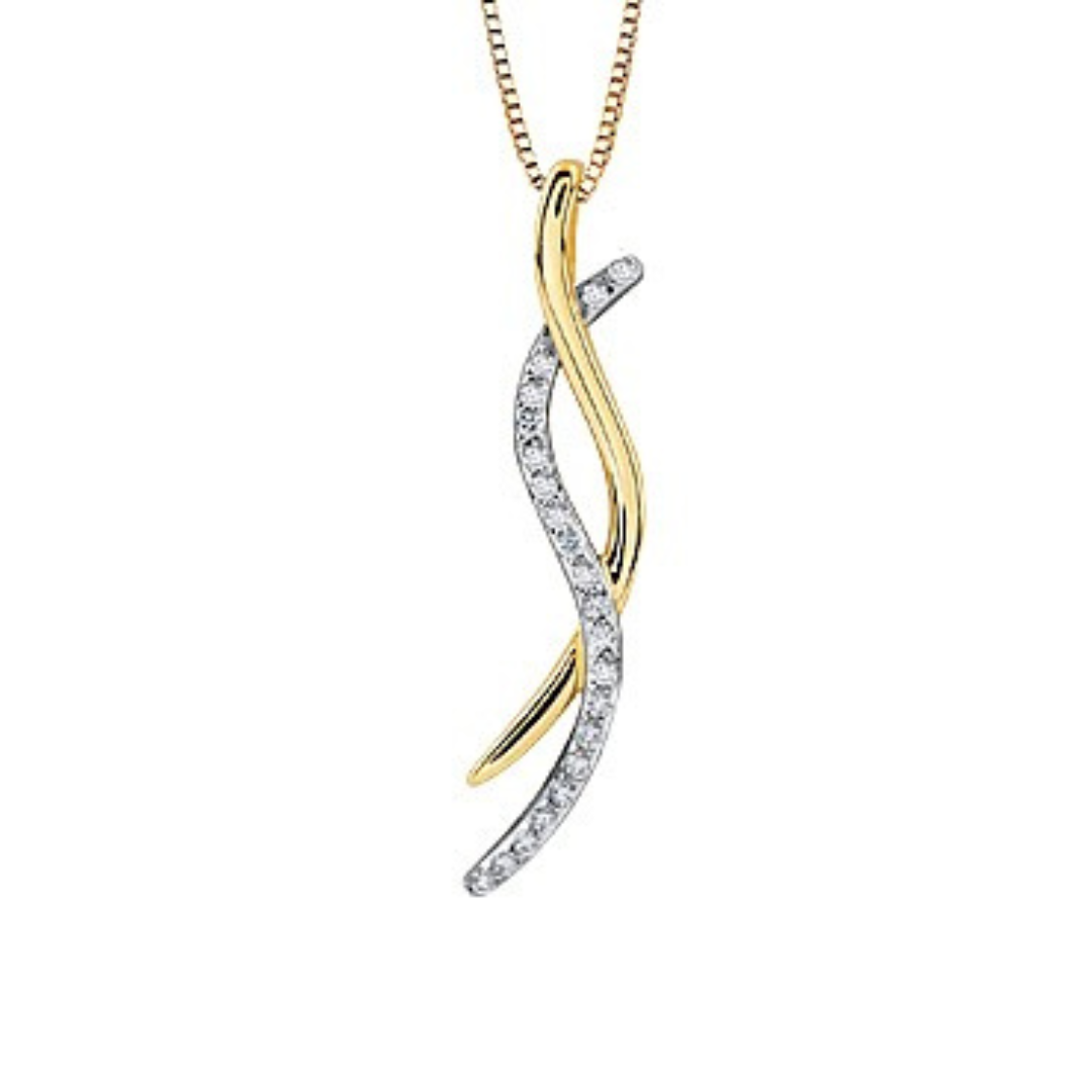 Yellow and White Gold Diamond Pendant (969247)