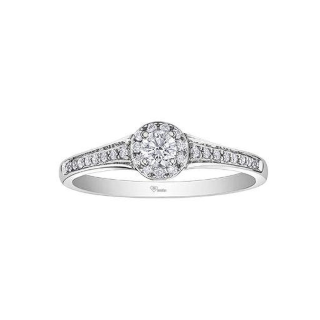 Maple Leaf Diamonds White Gold Ring (030399)