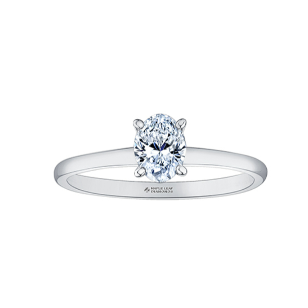 Oval Shape Canadian Diamond Solitaire Ring (040670)