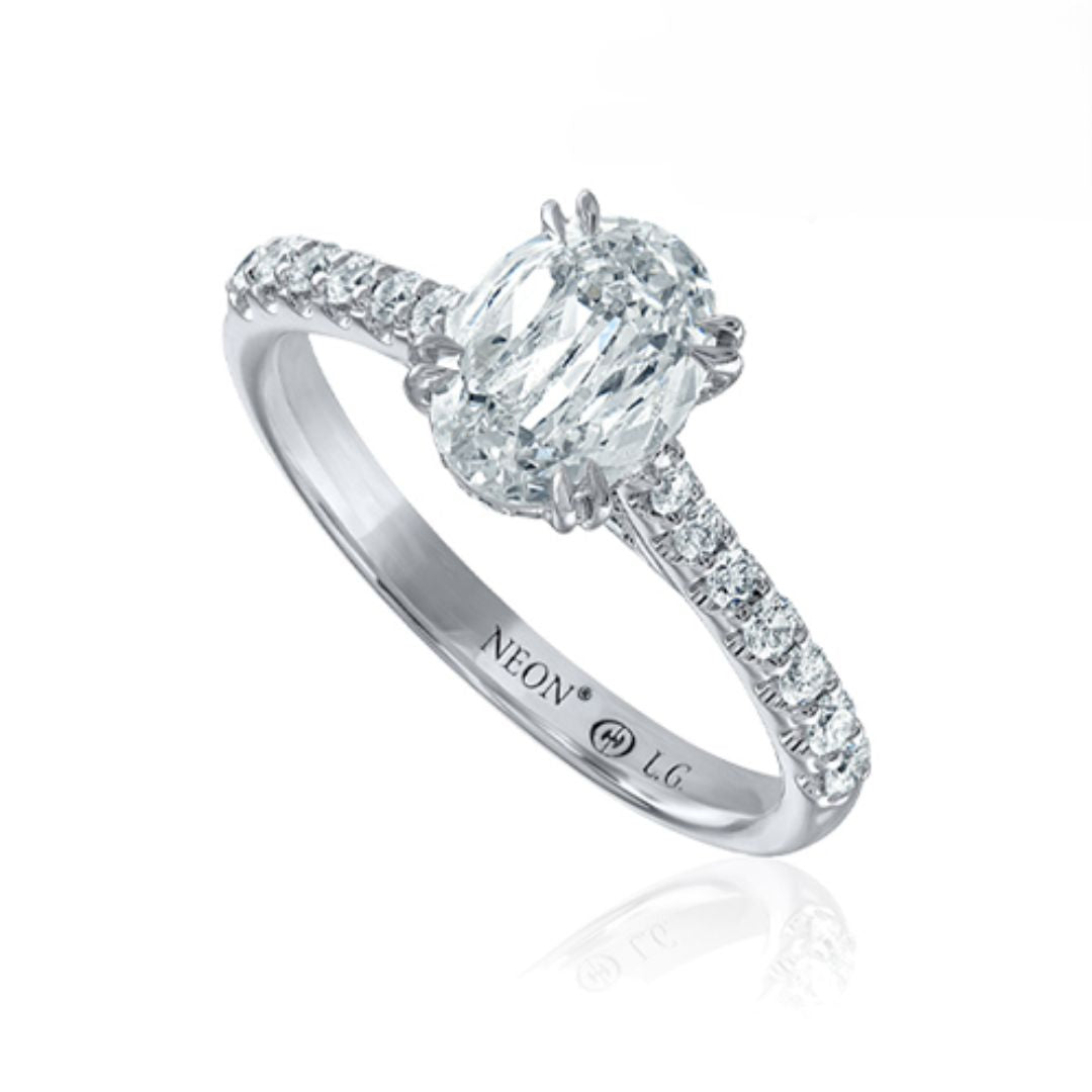 Neon Lab Grown Diamond Oval Solitaire Ring (040676)