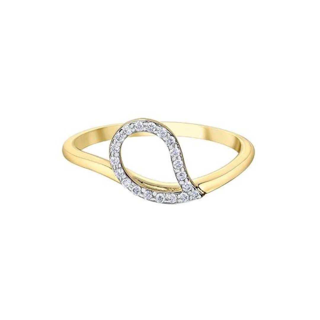 I Am Canadian Yellow Gold Ring with Diamonds (101450)