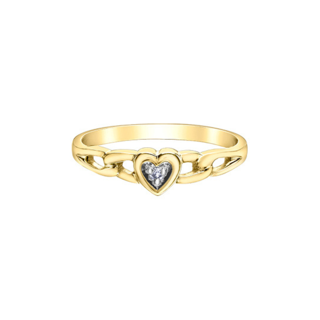 Yellow Gold Heart Shaped Diamond Ring (101564)