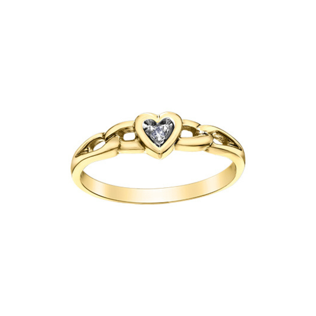 Yellow Gold Heart Shaped Diamond Ring (101564)