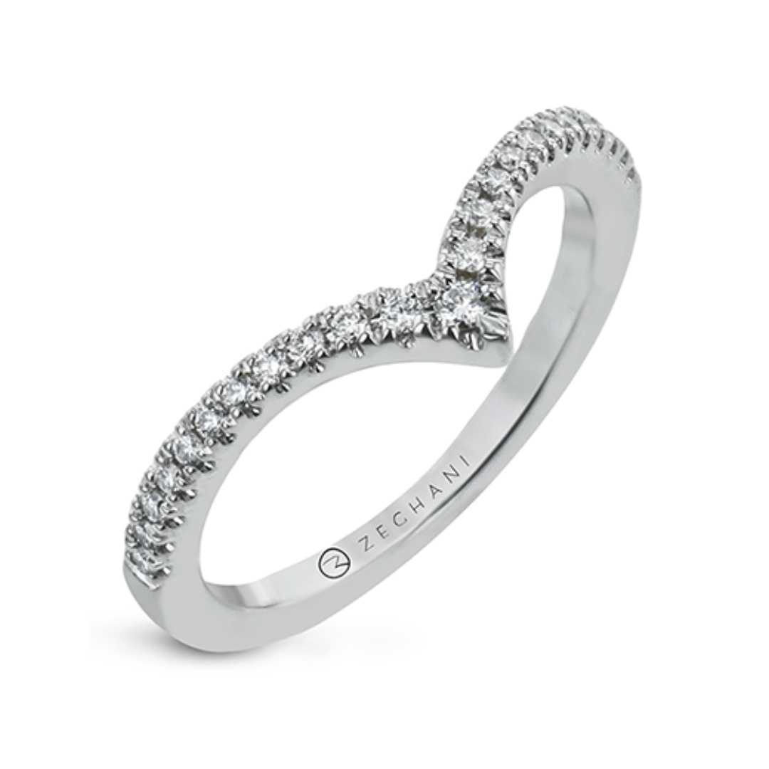 Zeghani White Gold V shaped band (101687)