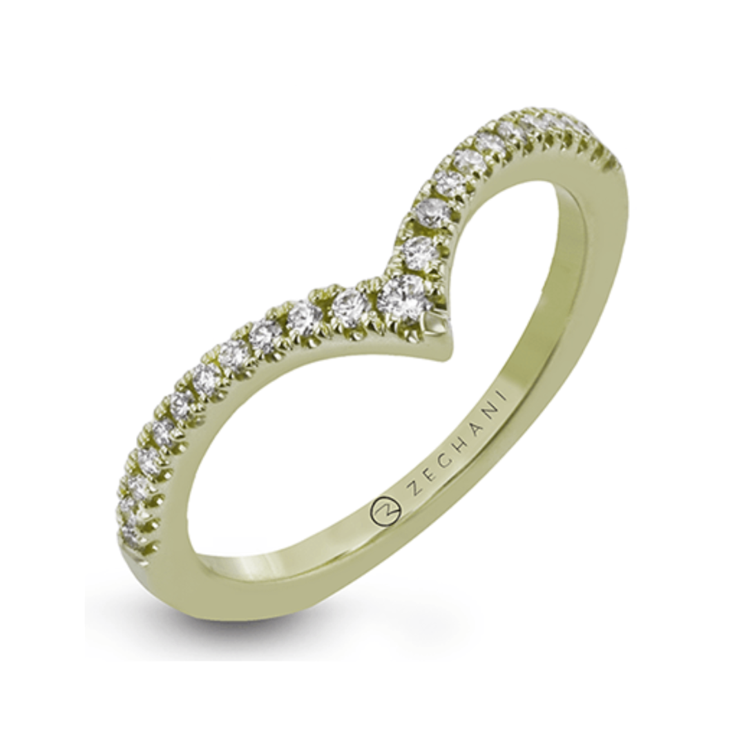 Zeghani Yellow Gold V shaped Ring (101689)