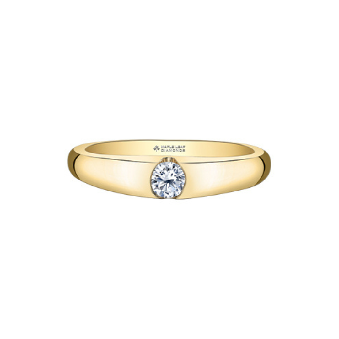 Yellow Gold Bezel Set  Diamond Ring  (126674)