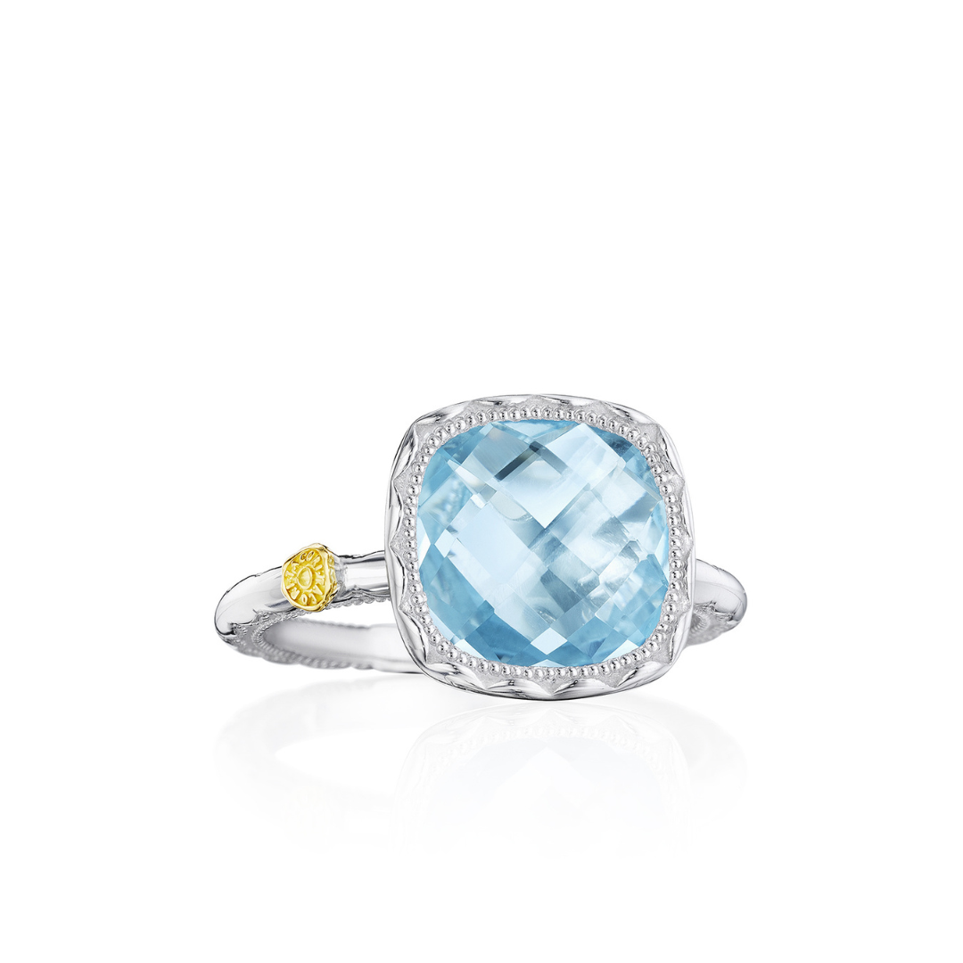 Sterling Silver Cushion Shaped Sky Blue Topaz Ring (177425)