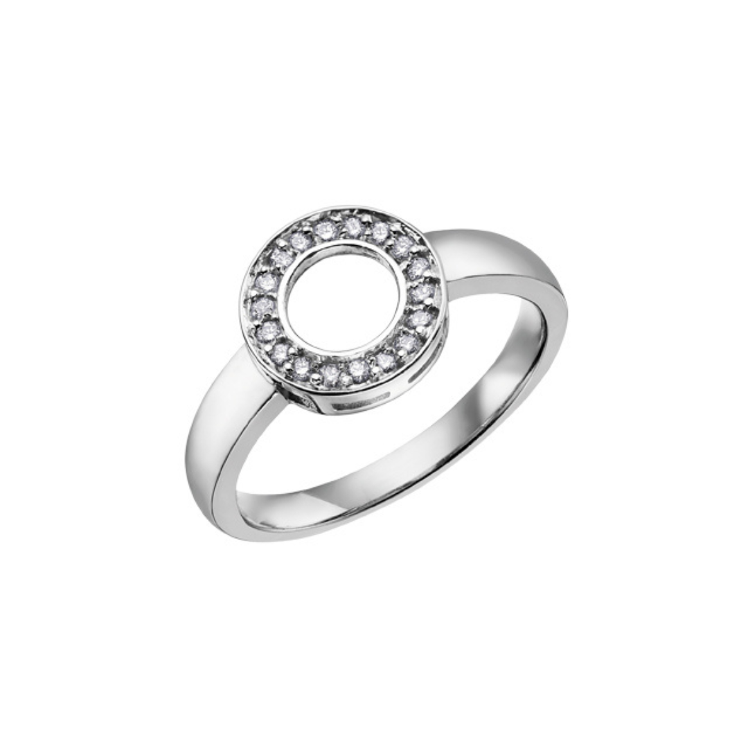 White Gold Diamond Circle Ring (210104)