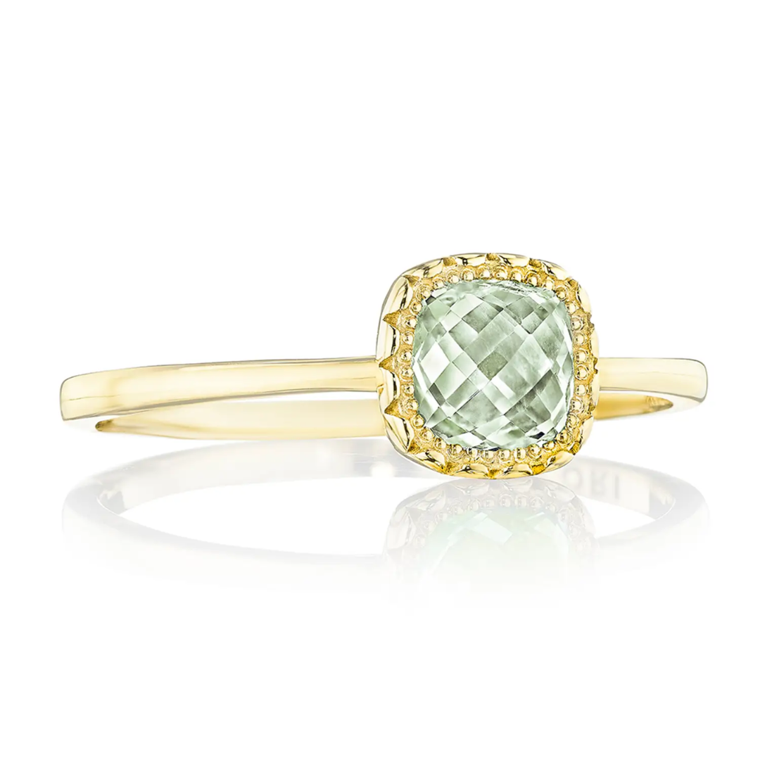 Petite Cushion Bloom Ring with Prasiolite (210950)