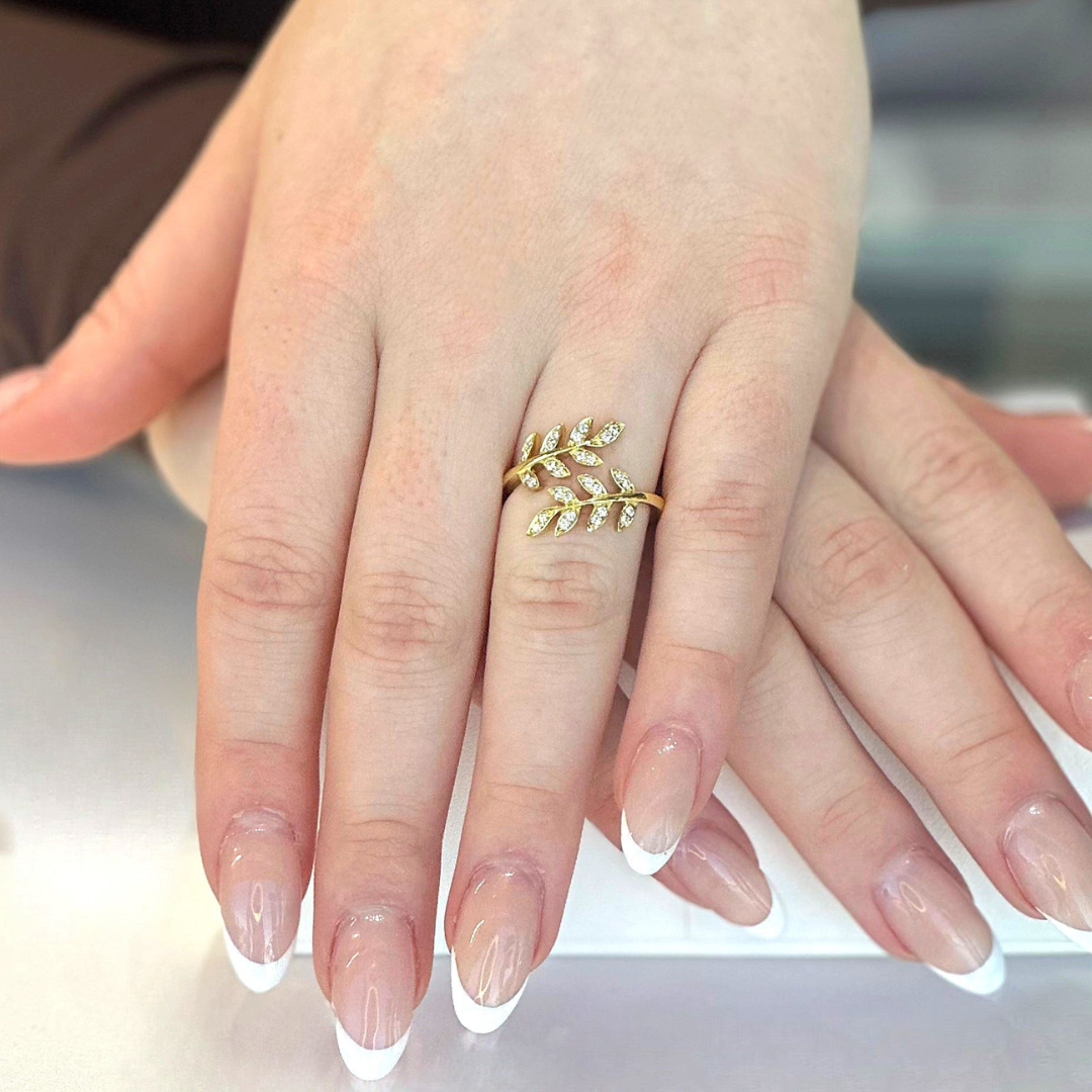 Simon G Yellow Gold Leaf Inspired Ring (211006)