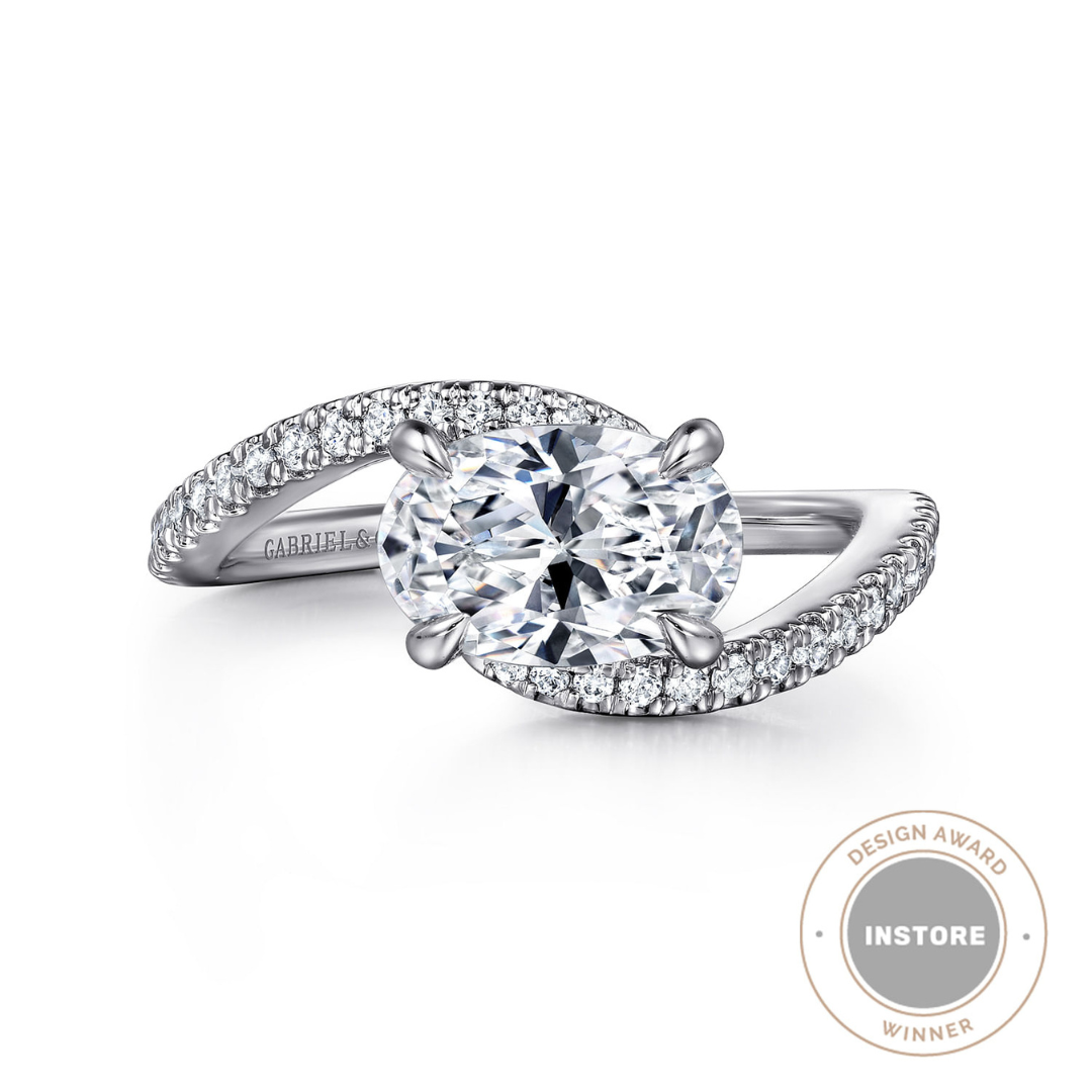 White Gold Bypass Engagement Ring (223318)