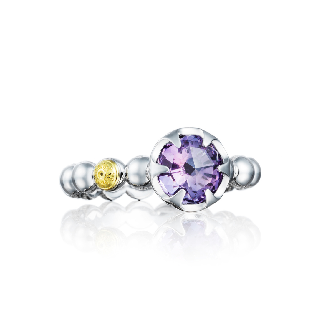 Sterling Silver Round Amethyst Ring (259379)