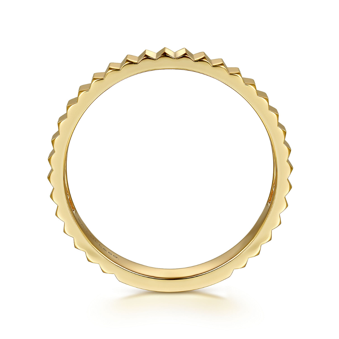 Yellow Gold Diamond Cut Stackable Ring (261552)