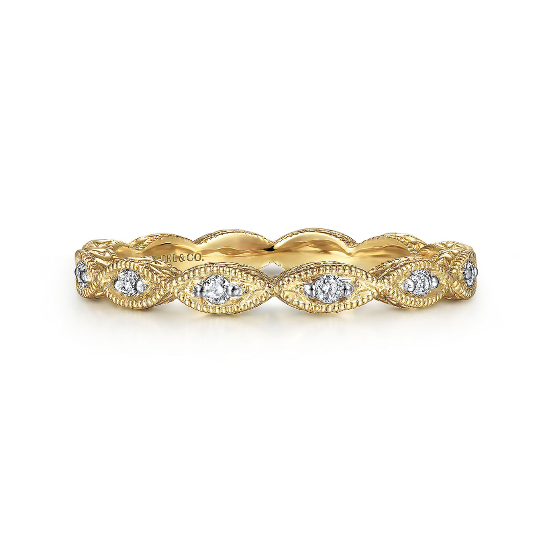 Yellow Gold Diamond Marquise Station Ring (369574)