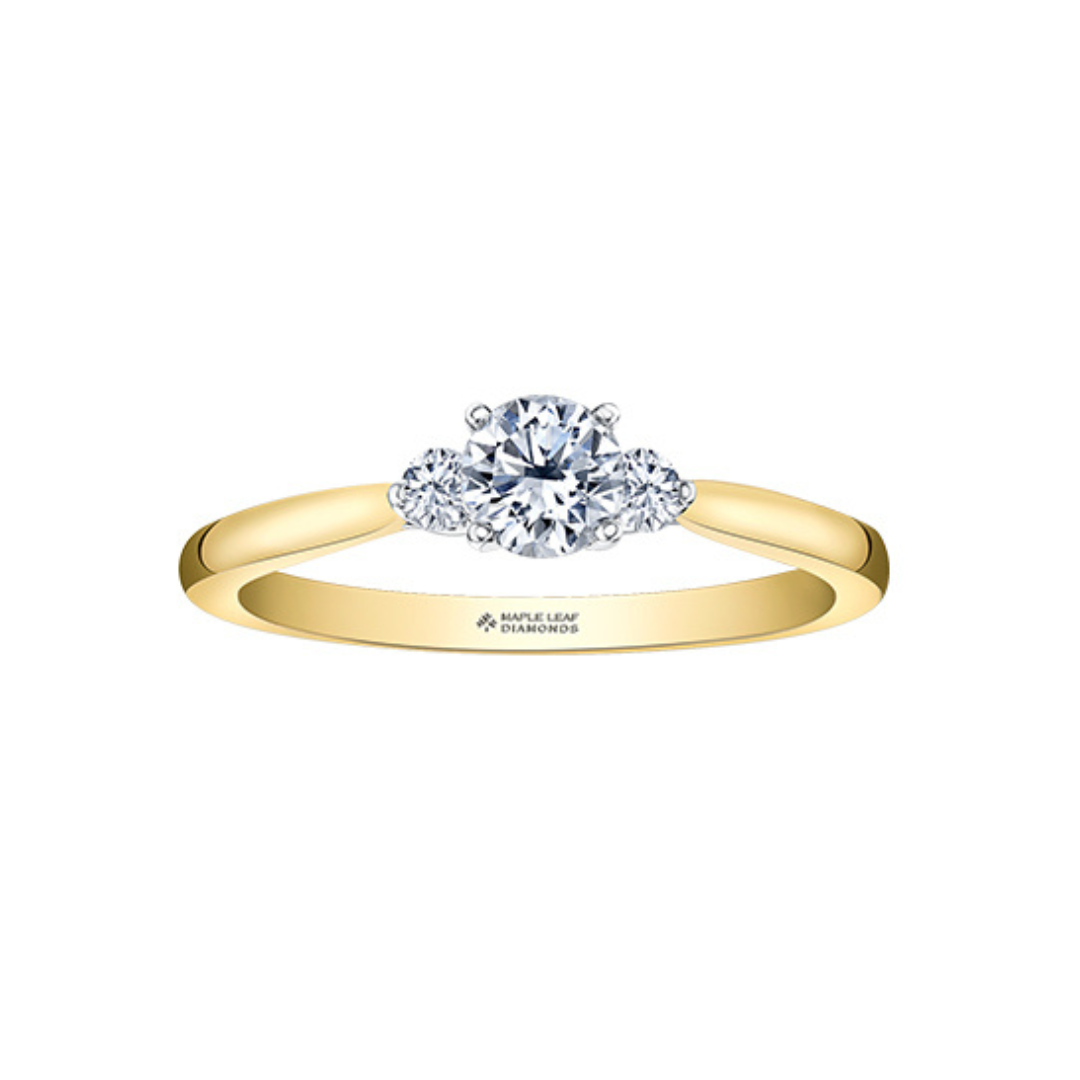 Two Toned  3 Stone Engagement Ring  (413368)