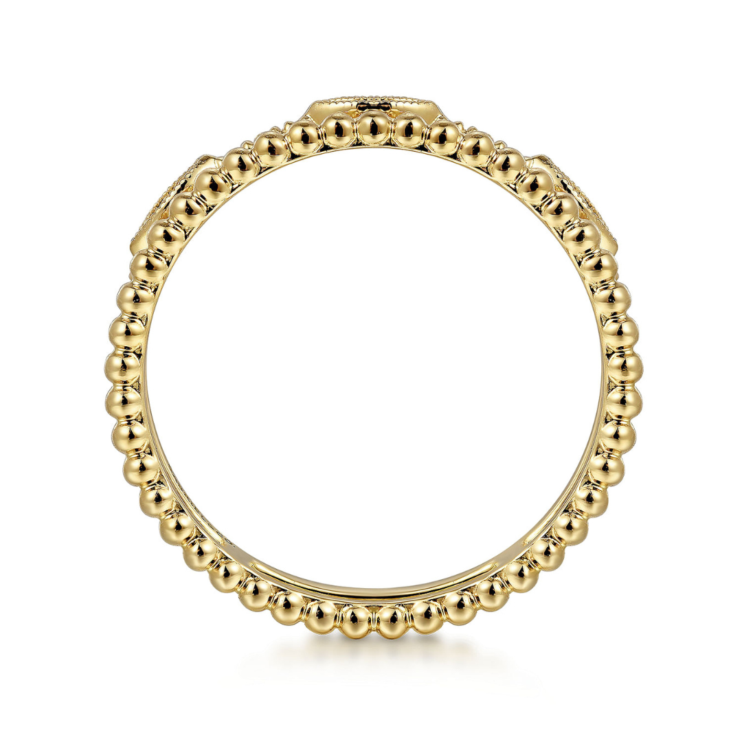 Yellow Gold Diamond Bujukan Marquis Shape Stackable Ring (525215)