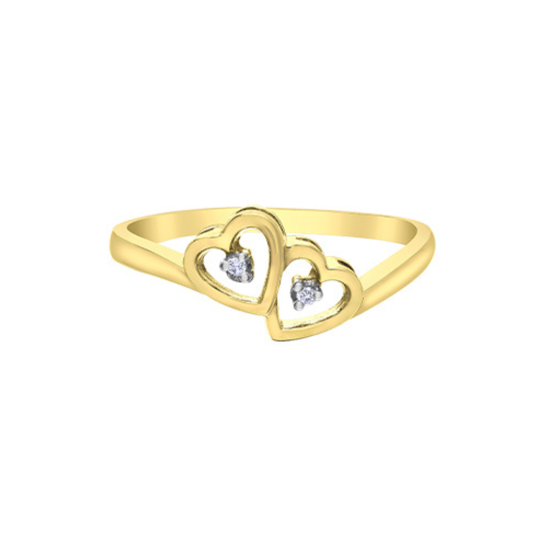 Yellow Gold Double Heart Ring (552446)