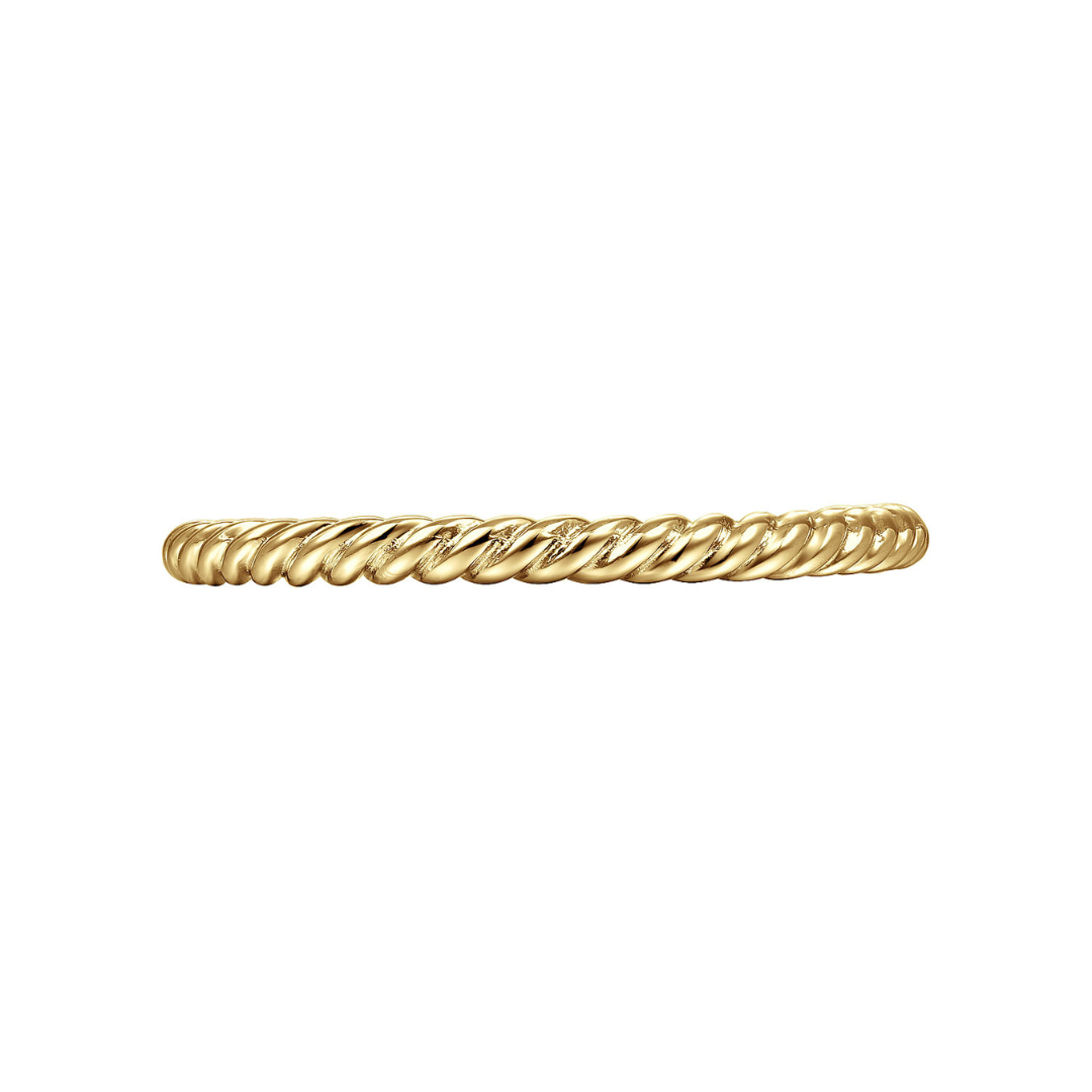 Yellow Gold Twisted Rope Stackable Ring (565894)