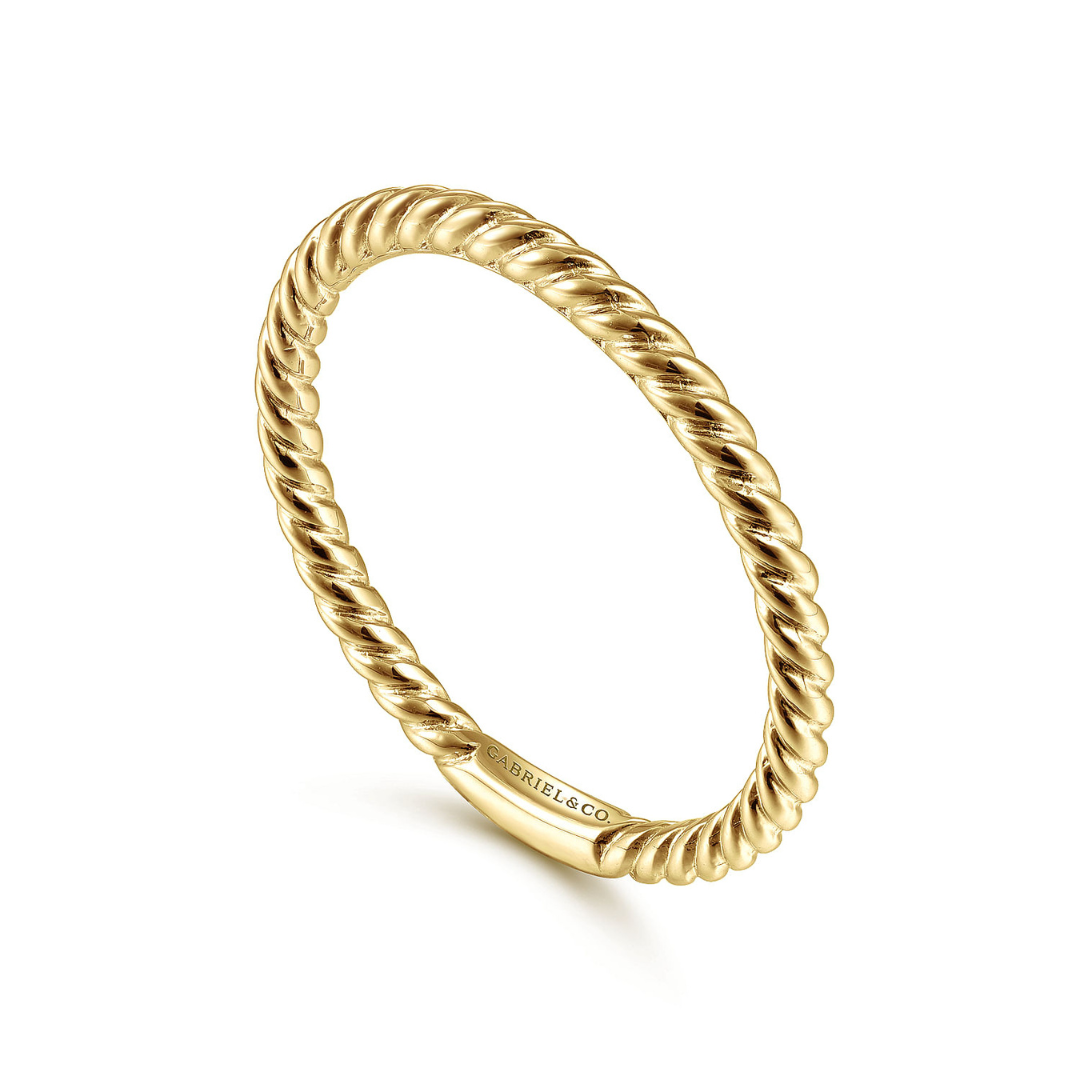 Yellow Gold Twisted Rope Stackable Ring (565894)