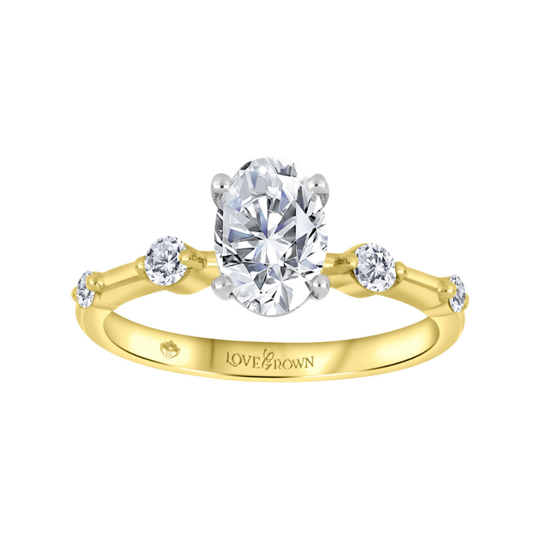 Yellow and White Gold Lab Grown Engagement Ring (571405)