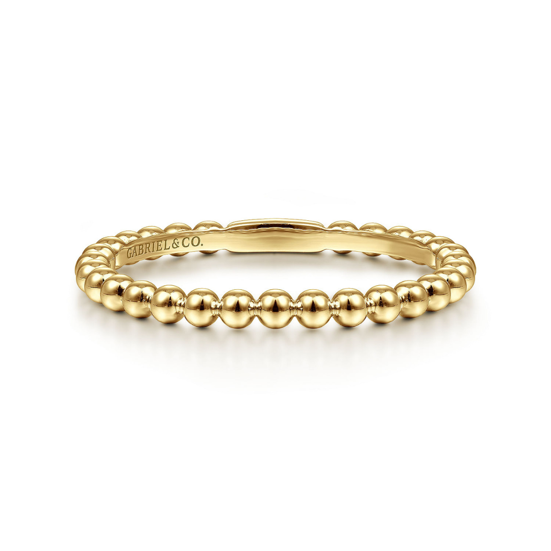 Yellow Gold Bujukan Beaded Stackable Ring (648487)