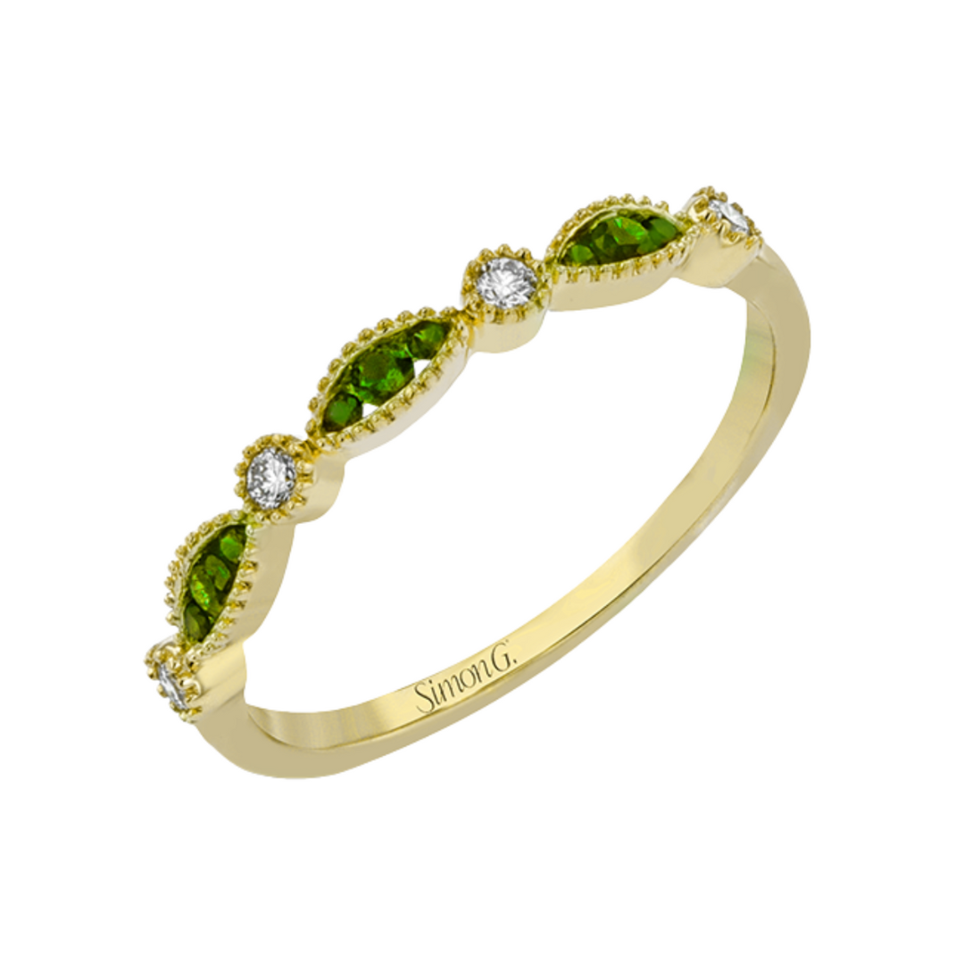 Yellow Gold Diamond and Tsavorite Band (763796)