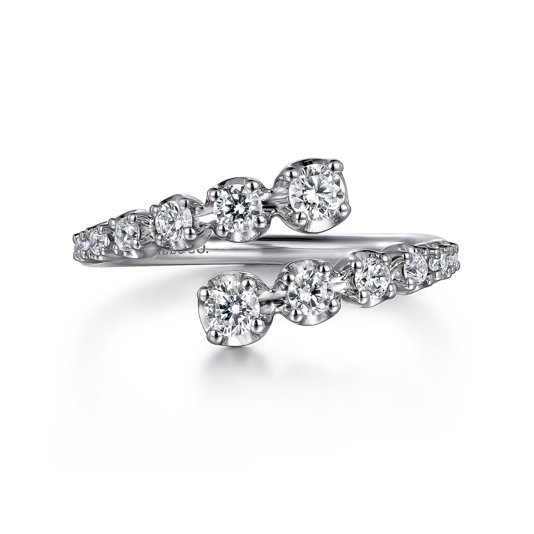 White Gold Diamond Bypass Ring (796273)