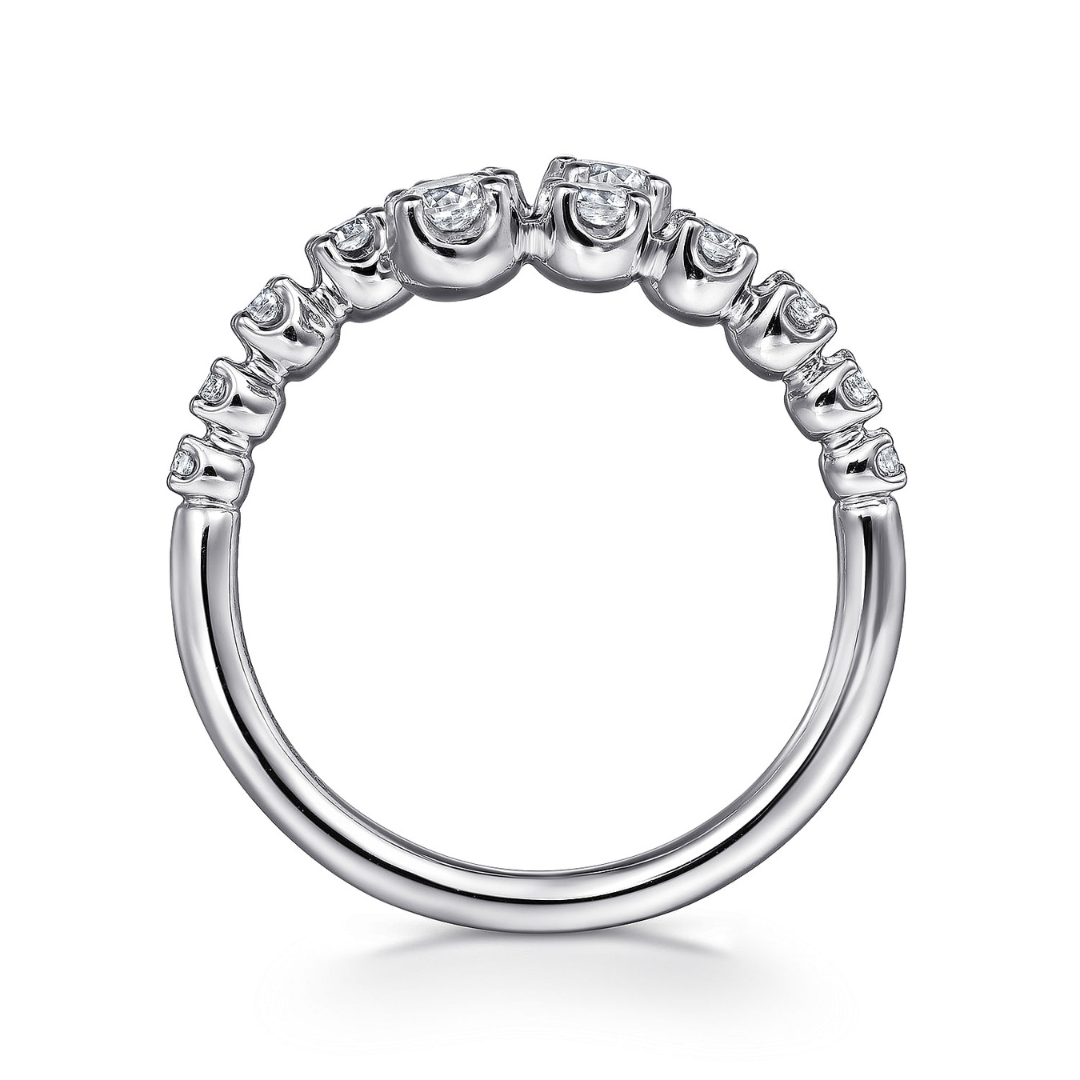 White Gold Diamond Bypass Ring (796273)