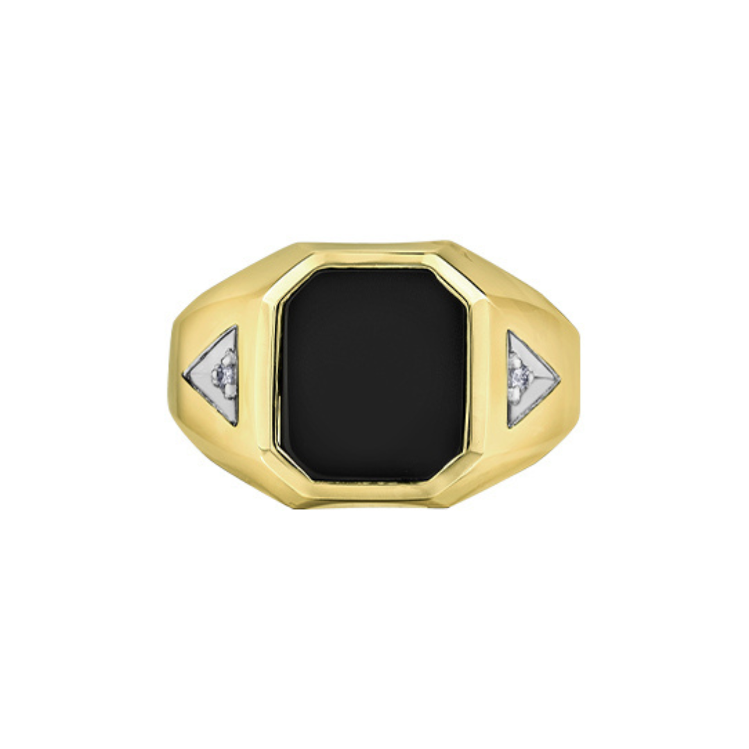 Black Onyx and Diamond Ring (890923)