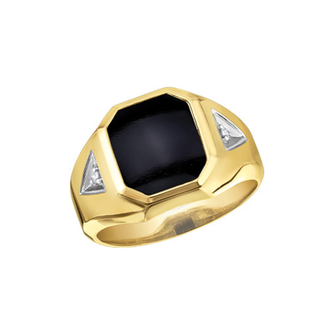 Black Onyx and Diamond Ring (890923)