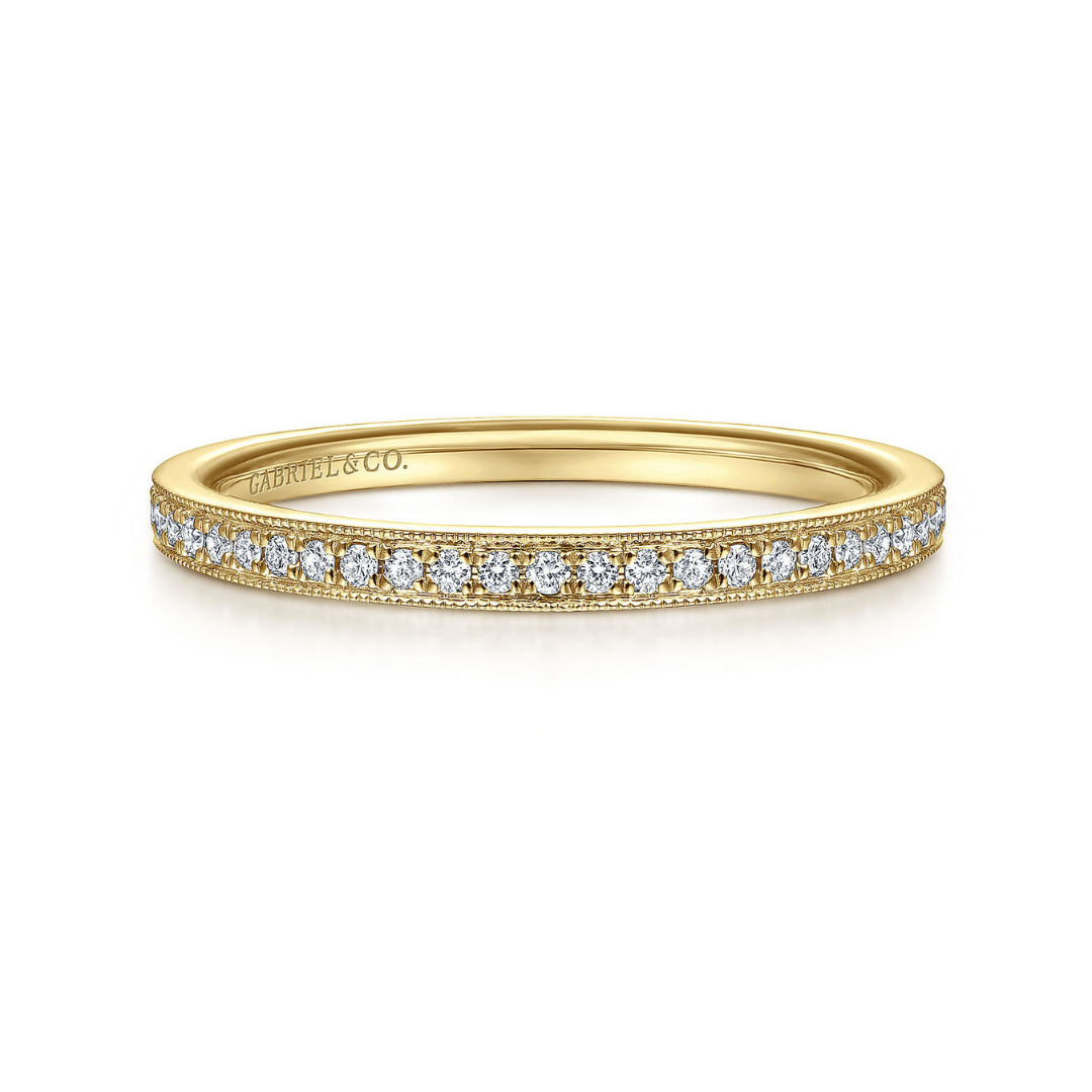 Yellow Gold Pavé Diamond Stackable Ring (965878)