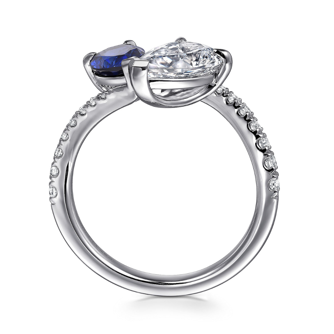 White Gold Toi et Moi Engagement Ring (841646)