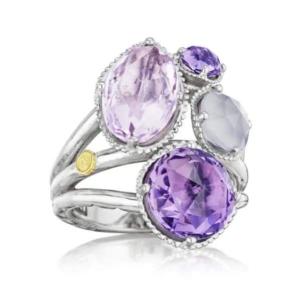 Assorted Gemstones Precious Cluster Ring (429795)