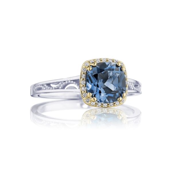 Tacori Cushion Bloom Diamond and London Blue Topaz Ring (914313)